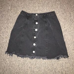 Black denim skirt
